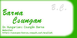 barna csungan business card